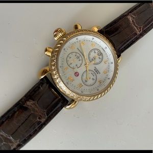 Gold and diamond Michele watch